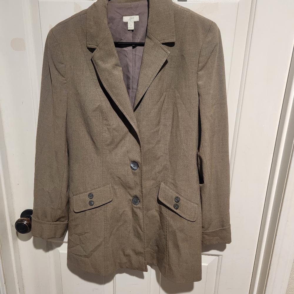 J. Jill Brown Longline Blazer Work Office Contemporary Business Size 8